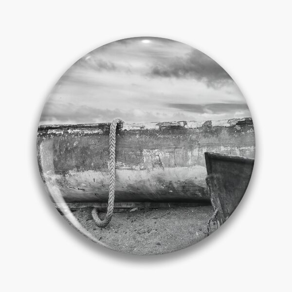 Item preview, Black and white Landscape with fishing Boats designed and sold by Faith Based Decor & Art &Gifts.