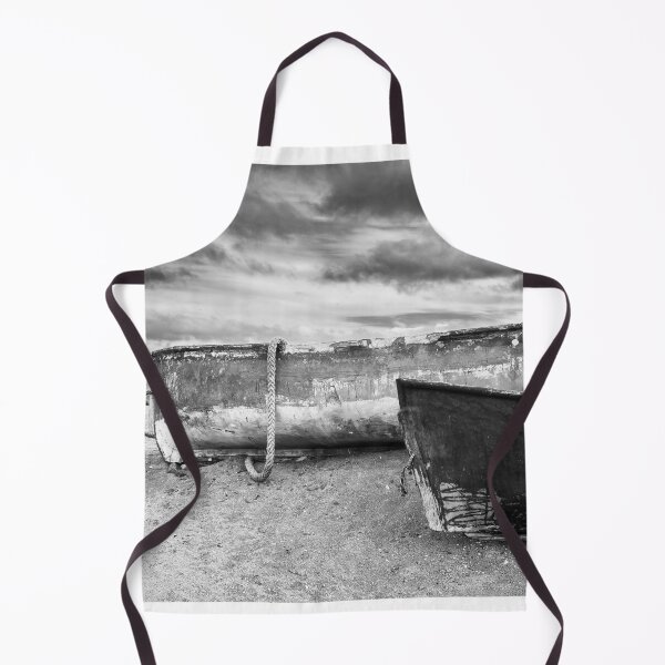 Item preview, Black and white Landscape with fishing Boats designed and sold by Faith Based Decor & Art &Gifts.
