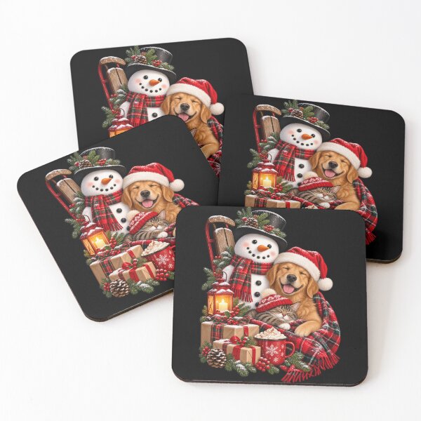 Item preview, Cozy Christmas Time Snowman Dog & Cat Holiday Design designed and sold by RockitBaby.