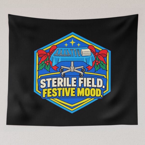 Item preview, Sterile Field Festive Mood Scrub Tech Christmas Badge designed and sold by DreamLayerStudio.