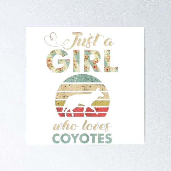 Item preview, Just a Girl Who Loves Coyotes – Retro Coyote Lover Wildlife Design designed and sold by Mahdi Barigou.