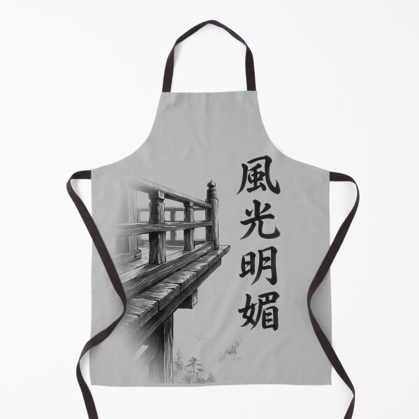 Item preview, 風光明媚 Fūkō Meibi — Scenic Beauty | Japanese Yojijukugo Sumi-e designed and sold by kotobaink.