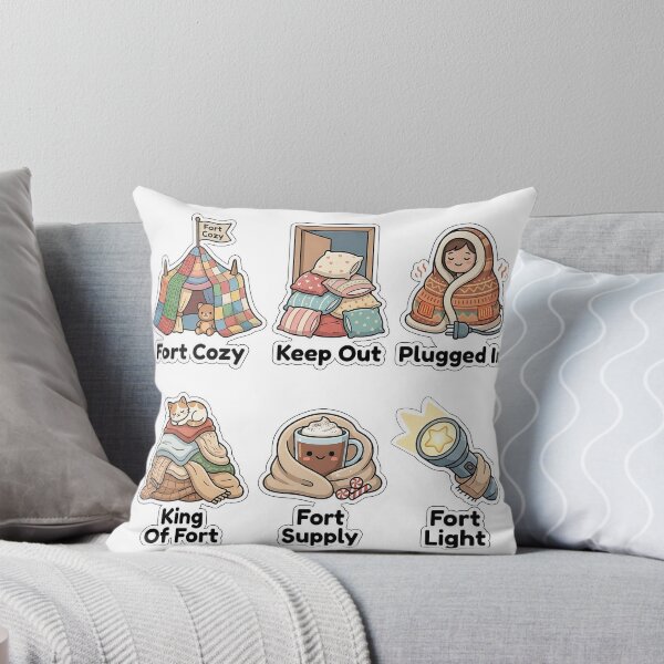 Item preview, Cozy Winter Blanket Fort Sticker Pack - Relatable Homebody Puns designed and sold by SimpleP.