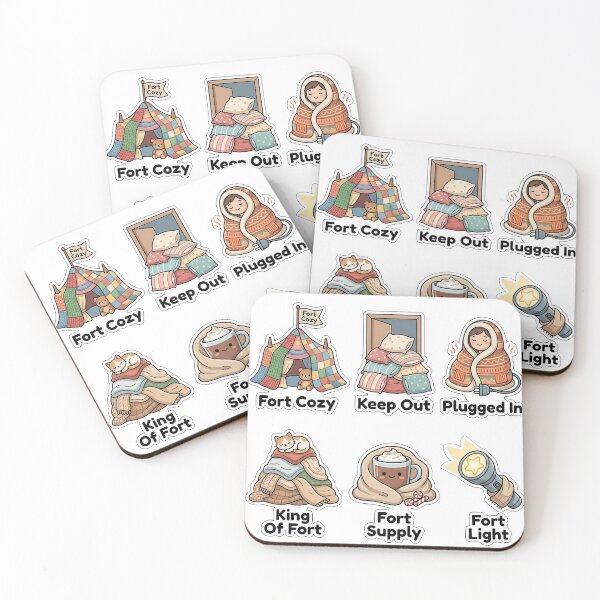 Item preview, Cozy Winter Blanket Fort Sticker Pack - Relatable Homebody Puns designed and sold by SimpleP.