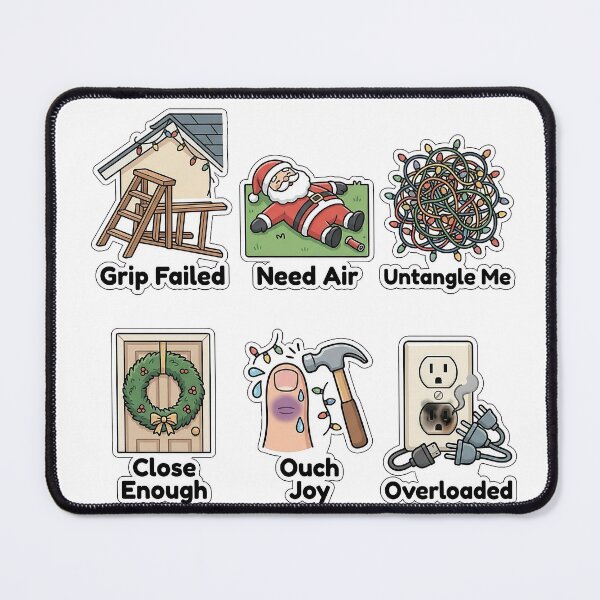 Item preview, Sarcastic Holiday Decorating Fails Sticker Pack - Funny House Decor Puns designed and sold by SimpleP.