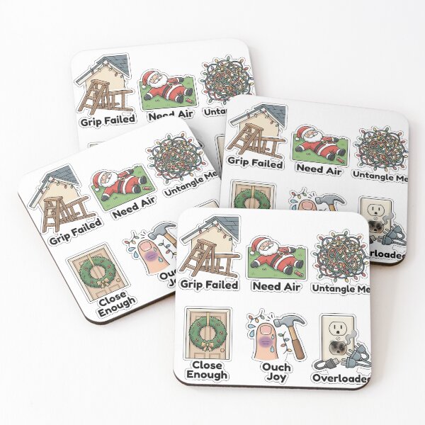 Item preview, Sarcastic Holiday Decorating Fails Sticker Pack - Funny House Decor Puns designed and sold by SimpleP.