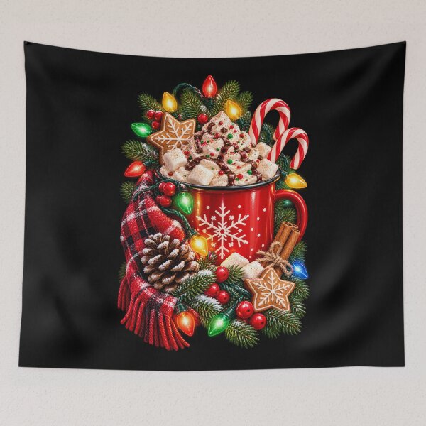 Item preview, Hot Cocoa & Christmas Lights Cozy Holiday Mug Design designed and sold by RockitBaby.