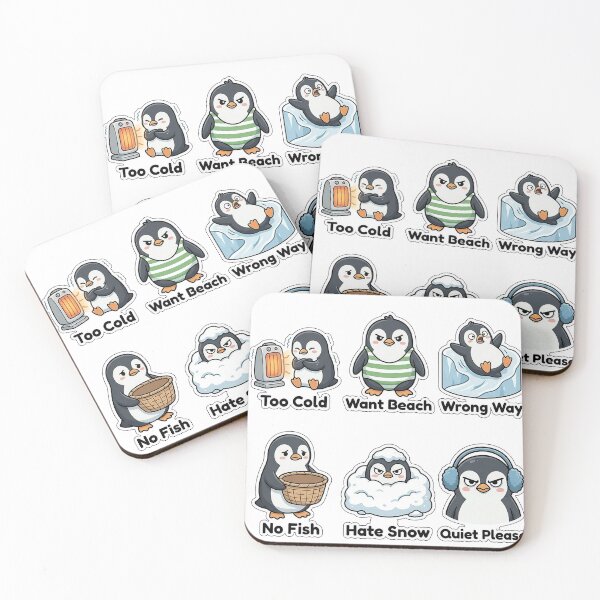Item preview, Grumpy Penguin Anti-Winter Sticker Pack - Funny Animal Mood Puns designed and sold by SimpleP.