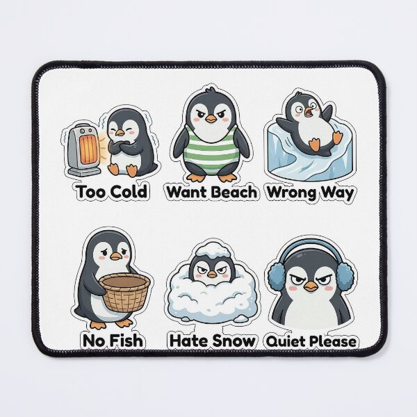 Item preview, Grumpy Penguin Anti-Winter Sticker Pack - Funny Animal Mood Puns designed and sold by SimpleP.