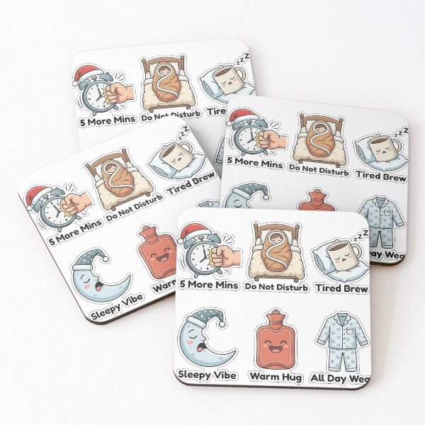 Artikelvorschau, Sticker-Set für verschlafene Wintermenschen – Wortspiele für faule Morgenstunden entworfen und verkauft von SimpleP.