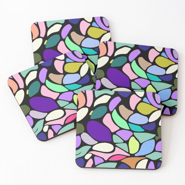 Item preview, Abstract Mosaic Stain Glass Pattern - Retro Colorful Organic Shape Design    designed and sold by UniqueDesign751.