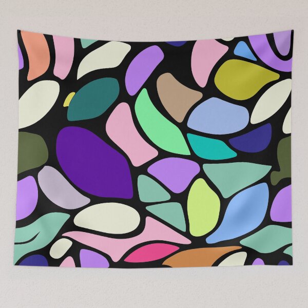 Item preview, Abstract Mosaic Stain Glass Pattern - Retro Colorful Organic Shape Design    designed and sold by UniqueDesign751.