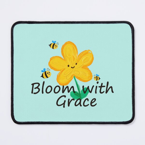 Item preview, Bloom With Grace Cute Flower Bees Motivational Quote designed and sold by littlepiptales.
