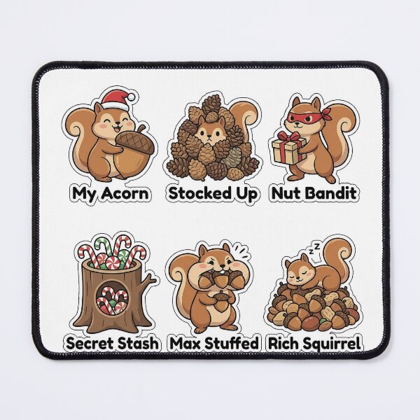 Item preview, Mischievous Winter Squirrel Sticker Pack - Funny Nut Hoarding Puns designed and sold by SimpleP.