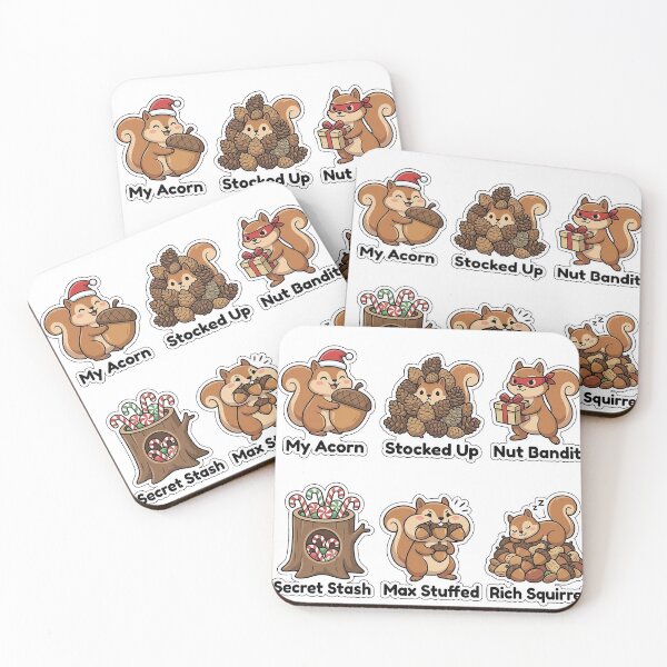 Item preview, Mischievous Winter Squirrel Sticker Pack - Funny Nut Hoarding Puns designed and sold by SimpleP.