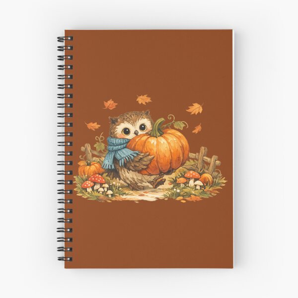 Item preview, Owl with pumpkin and autumn leaves in Garden Cozy Design designed and sold by yeeted17.