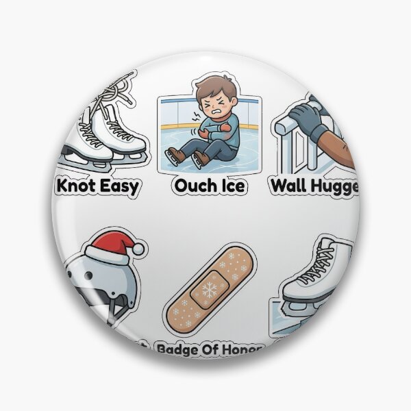 Item preview, Sarcastic Ice Skating Fails Sticker Pack - Funny Winter Sports Puns designed and sold by SimpleP.