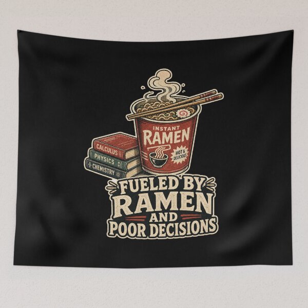 Item preview, Fueled By Ramen And Poor Decisions Shirt, Funny College Student T-Shirt, Dorm Life Humor Tee, Funny Student Gift Shirt, Vintage College Graphic designed and sold by TshirtsLabs.