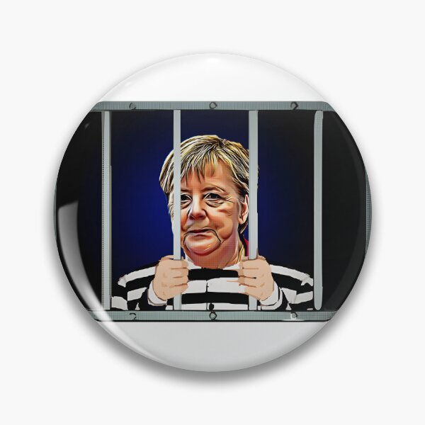 Item preview, Satirical Angela Merkel Behind Bars Humor Design for Political Resistance Fans designed and sold by Medjz.