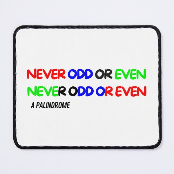 Item preview, Never Odd or Even Palindrome T-Shirt – Clever Wordplay Design designed and sold by CraftNestNoor.