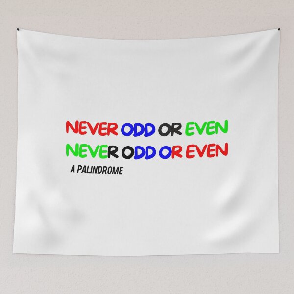 Item preview, Never Odd or Even Palindrome T-Shirt – Clever Wordplay Design designed and sold by CraftNestNoor.