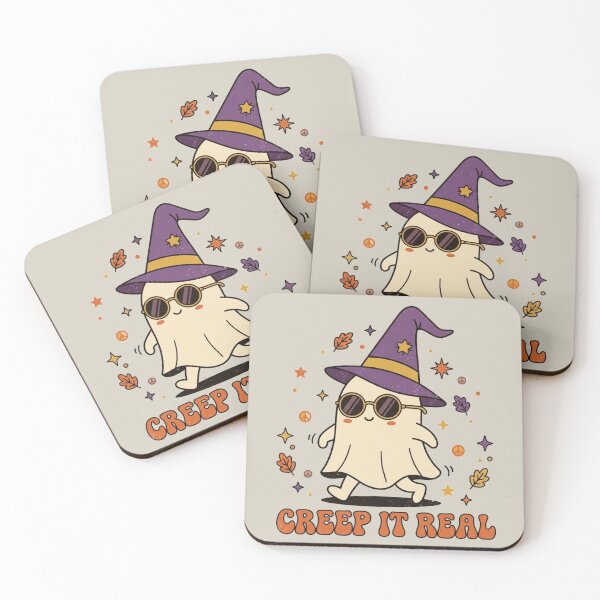 Item preview, Creep It Real Retro Halloween Ghost Witch Hat Art designed and sold by Fine-Arts-Lab.