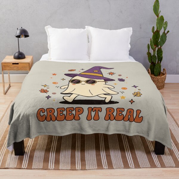Item preview, Creep It Real Retro Halloween Ghost Witch Hat Art designed and sold by Fine-Arts-Lab.