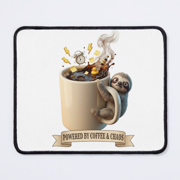 Item preview, Powered By Coffee And Chaos Sloth designed and sold by LaunchLabs26.