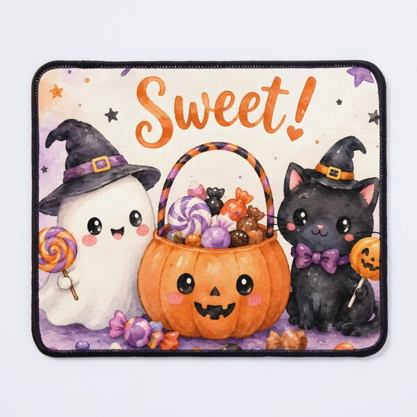 Item preview, Hope Your Halloween Is Extra Sweet – Cute Ghost, Black Cat & Pumpkin Candy designed and sold by blankTeeShirt.
