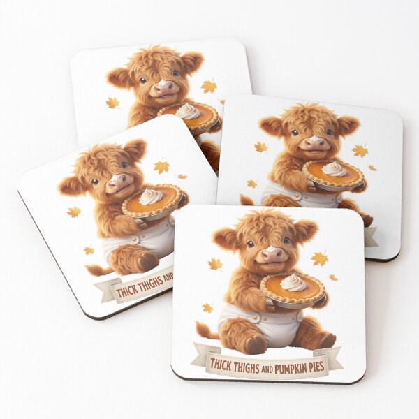 Item preview, Thick Thighs And Pumpkin Pies Baby Highland Cow designed and sold by LaunchLabs26.