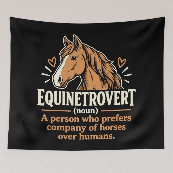 Item preview, Equinetrovert Definition Funny Horse Lover Introvert designed and sold by roni-harbor.