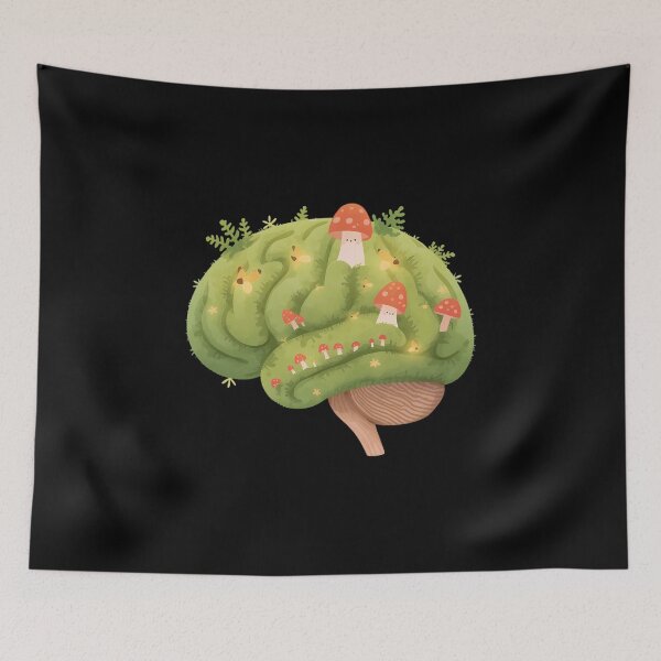 Item preview, Cozy Neurodivergent Mossy Brain Sticker designed and sold by Youram.