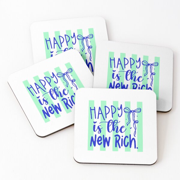 Item preview, Happy Is The New Rich Positive Quote designed and sold by LASTIQUE-dd.