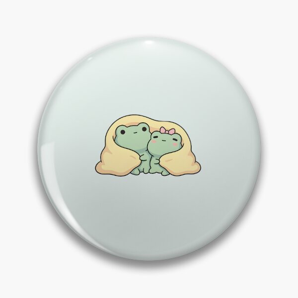 Item preview, Cute Kawaii Frog Couple in a blanket designed and sold by pixellm.