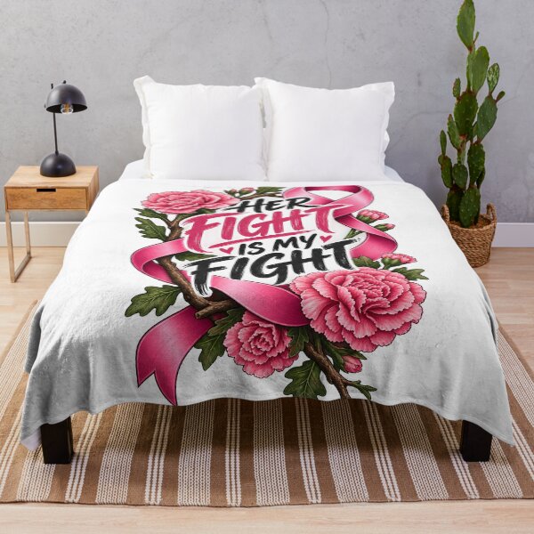 Item preview, Her Fight Is My Fight Pink Ribbon Breast Cancer Support designed and sold by UniversPlant | Blooming with Hope.