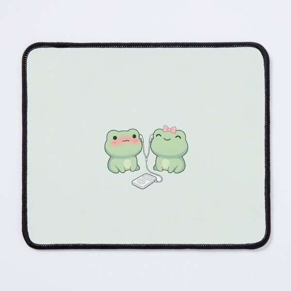 Item preview, Cute Kawaii Frog Couple listening to music designed and sold by pixellm.