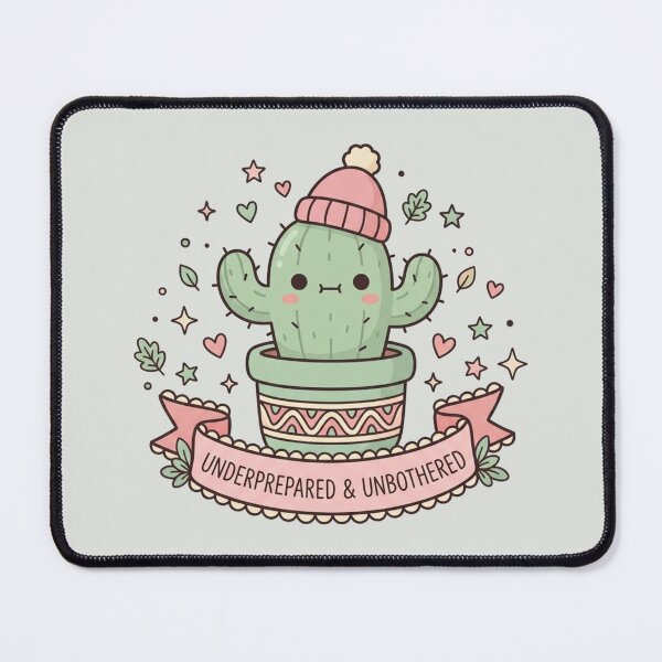 Item preview, Underprepared Unbothered Cute Kawaii Cactus Beanie Art designed and sold by Fine-Arts-Lab.