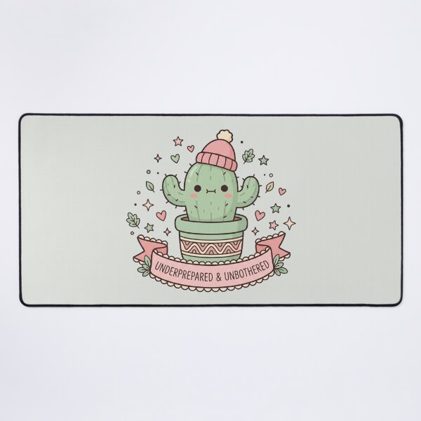 Item preview, Underprepared Unbothered Cute Kawaii Cactus Beanie Art designed and sold by Fine-Arts-Lab.