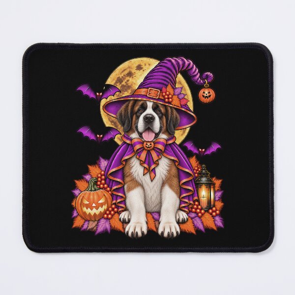 Item preview, Saint Bernard Halloween Witch Costume & Spooky Pumpkin designed and sold by PixelsPaws.