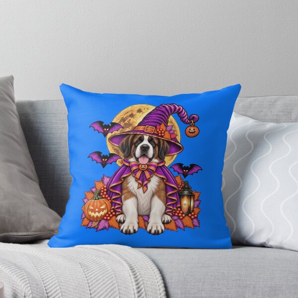 Item preview, Saint Bernard Halloween Witch Costume & Spooky Pumpkin designed and sold by PixelsPaws.