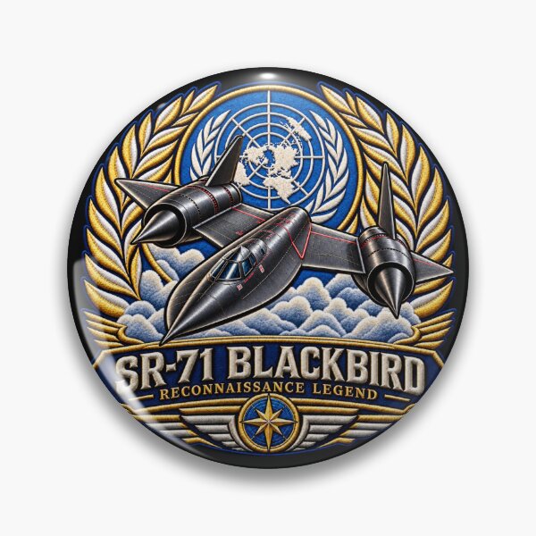 Item preview, SR-71 Blackbird Embroidered Aviation Crest with United Nations Emblem designed and sold by Emoji Emblems.
