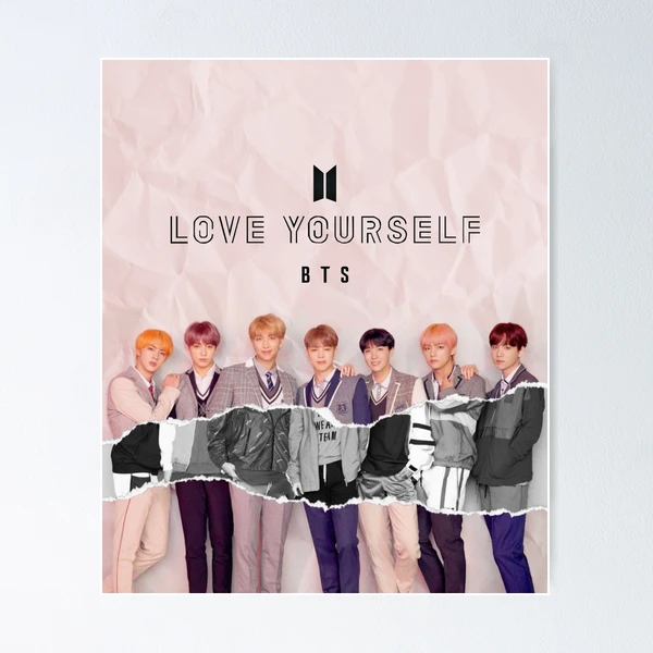 BTS スローガン　loveyourself 公式 fposter,small,wall_texture,