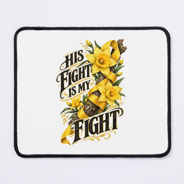 Item preview, His Fight Is My Fight Yellow Ribbon Support designed and sold by UniversPlant | Blooming with Hope.