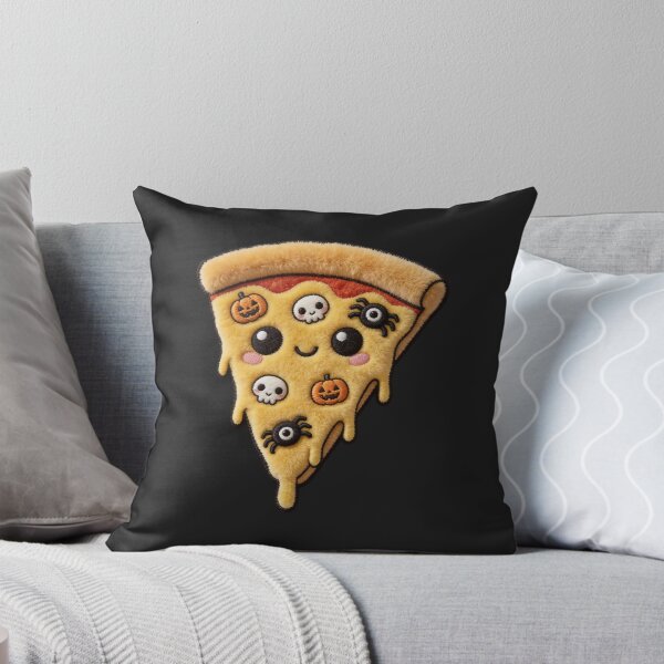 Item preview, Spooky Kawaii Pizza - Creepy Cute Halloween Fast Food Faux Embroidery designed and sold by thelexiverse.