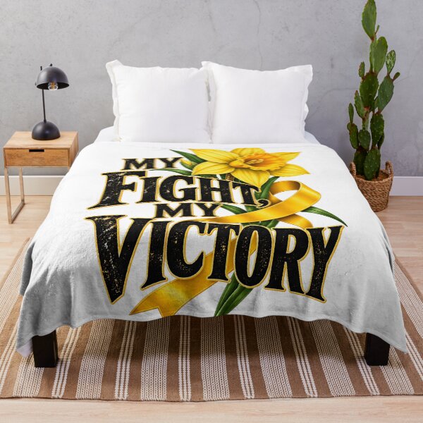 Item preview, Yellow Daffodil Cancer Survivor My Fight My Victory designed and sold by UniversPlant | Blooming with Hope.