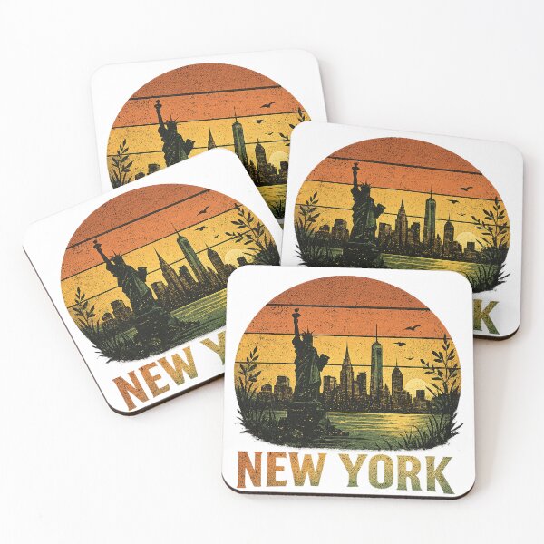 Item preview, Vintage New York Sunset Skyline designed and sold by JOHN44ART.