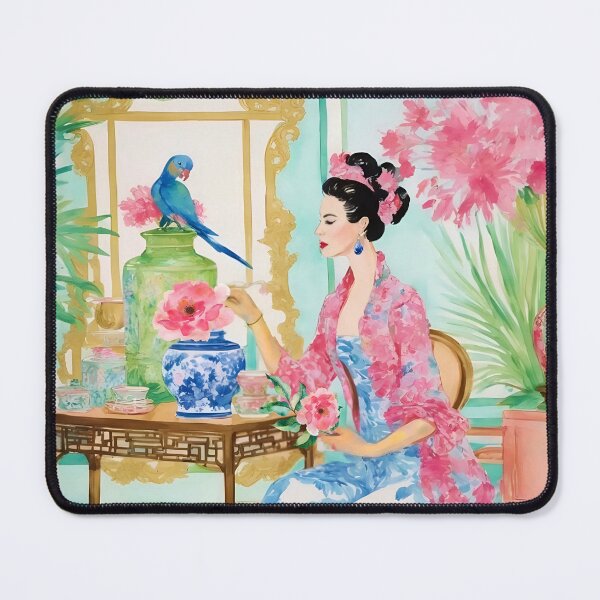 Item preview, Chinoiserie palace watercolor designed and sold by SophieClimaArt.