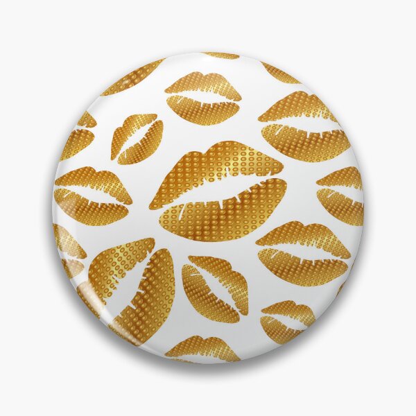 Item preview, Golden lips on white designed and sold by Yamy Morrell Art and Design.