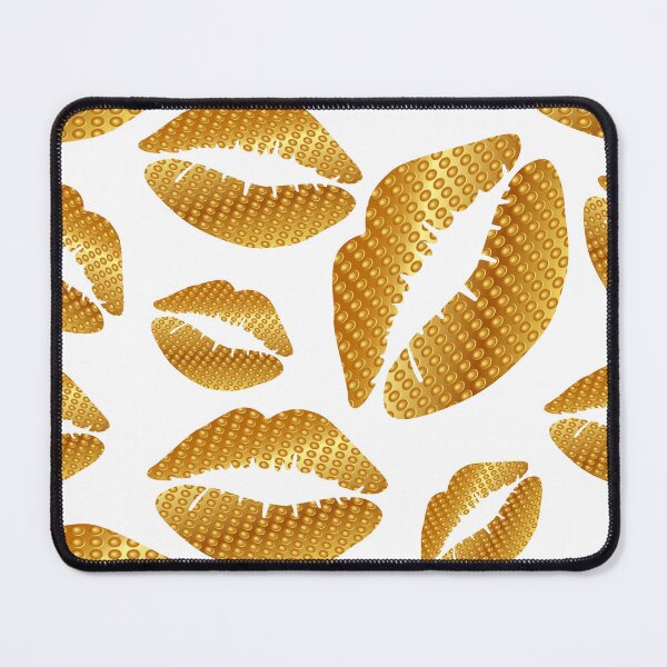 Item preview, Golden lips on white designed and sold by Yamy Morrell Art and Design.