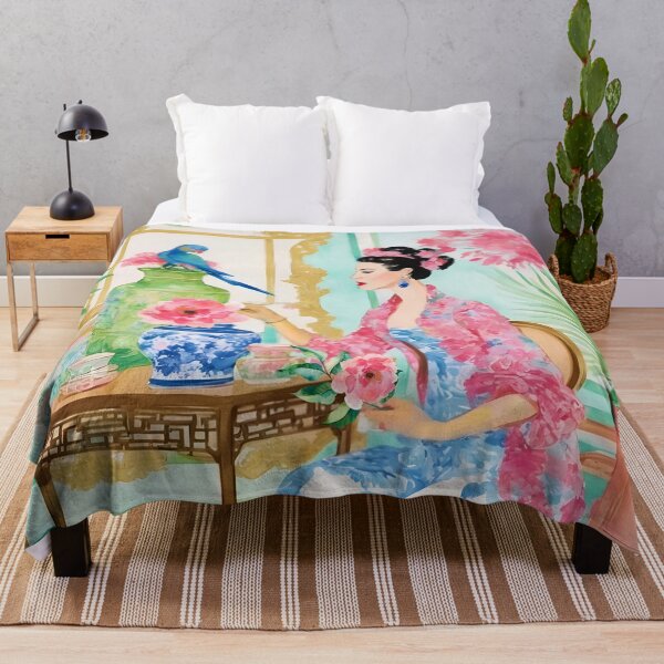 Item preview, Chinoiserie palace watercolor designed and sold by SophieClimaArt.